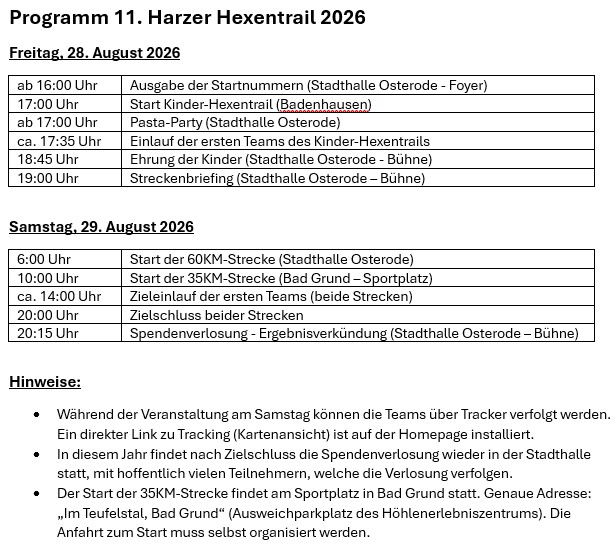 programm hexentrail 2026